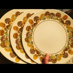 Vintage Plastic Mushroom Plates